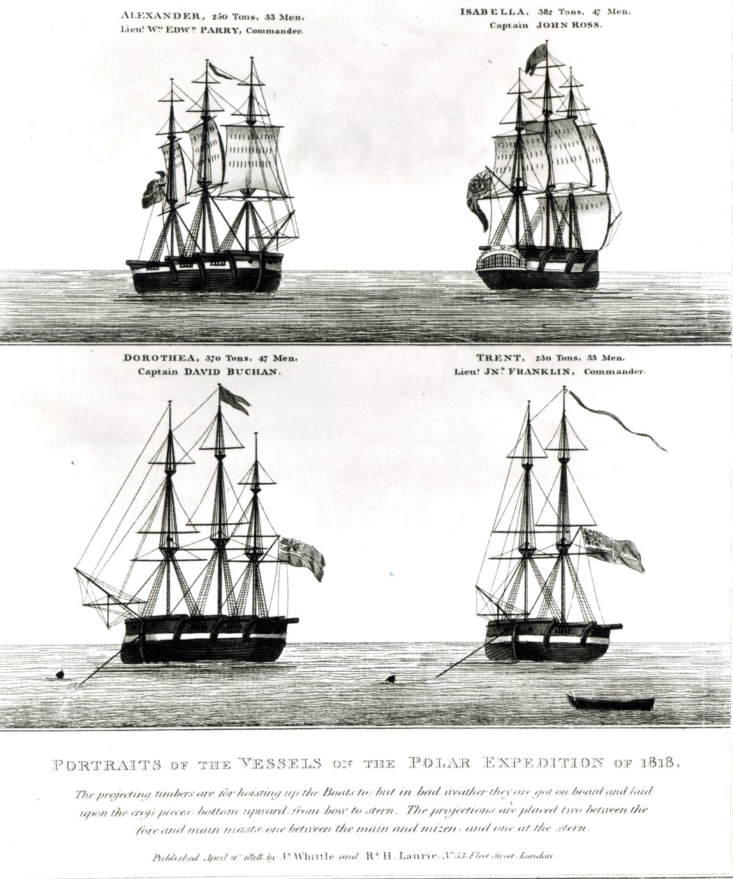 Portrék a sarki expedíció hajóiról, 1818 alkotó: English School