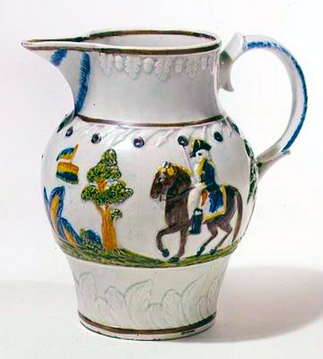 Prattware kancsó és teacukorka, 1790-95 körül (kerámia) alkotó: English School