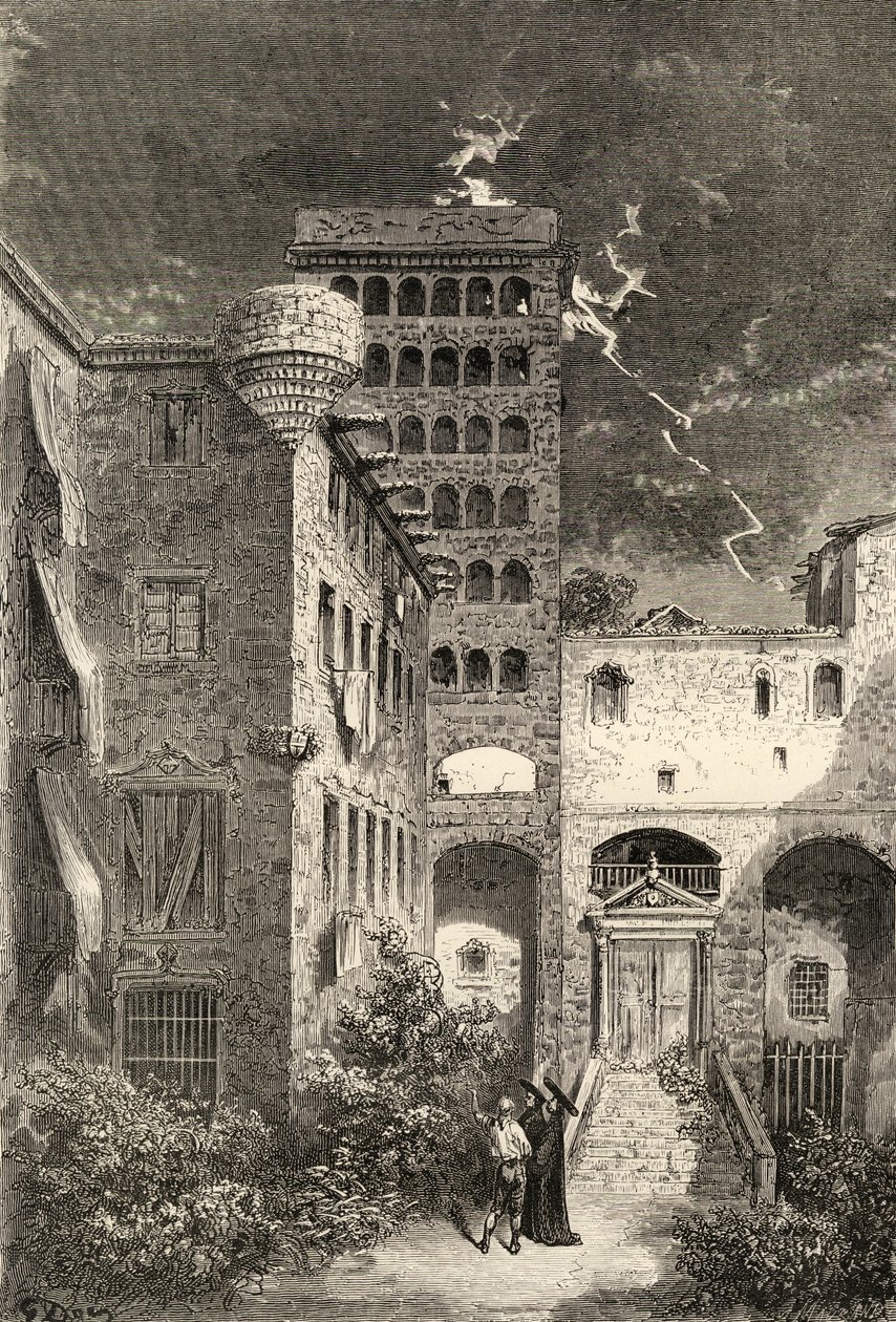 Az Inkvizíció börtöne, Barcelona, Spanyolország, Samuel Manning tiszteletes „Spanish Pictures” című filmjéből, 1870-ben alkotó: English School
