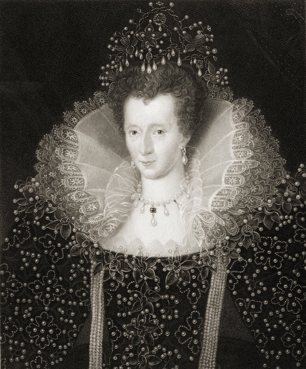 Erzsébet királynő (1533-1603) az 1833-ban megjelent „Arcképgalériából” alkotó: English School