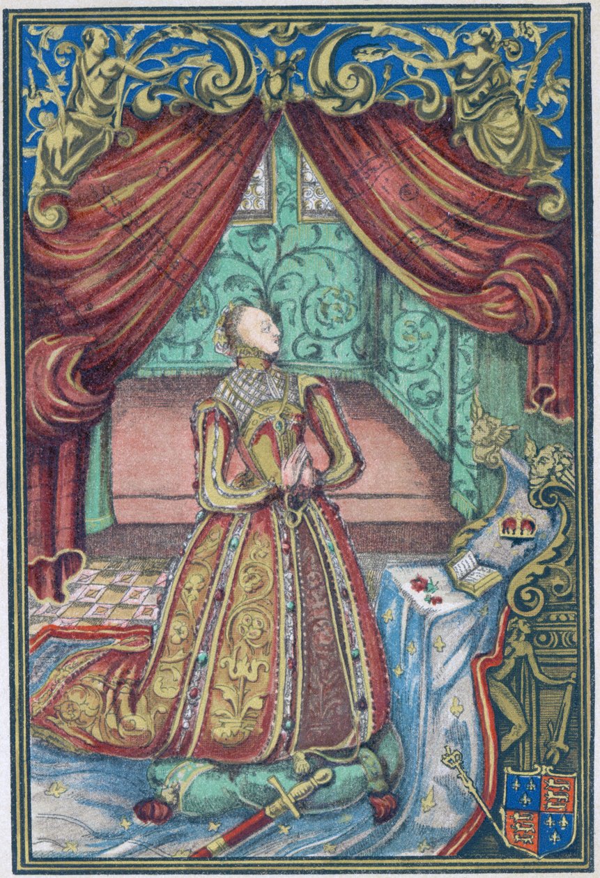 I. Erzsébet királynő az imában, a „keresztény imák” előlapja, 1569 alkotó: English School