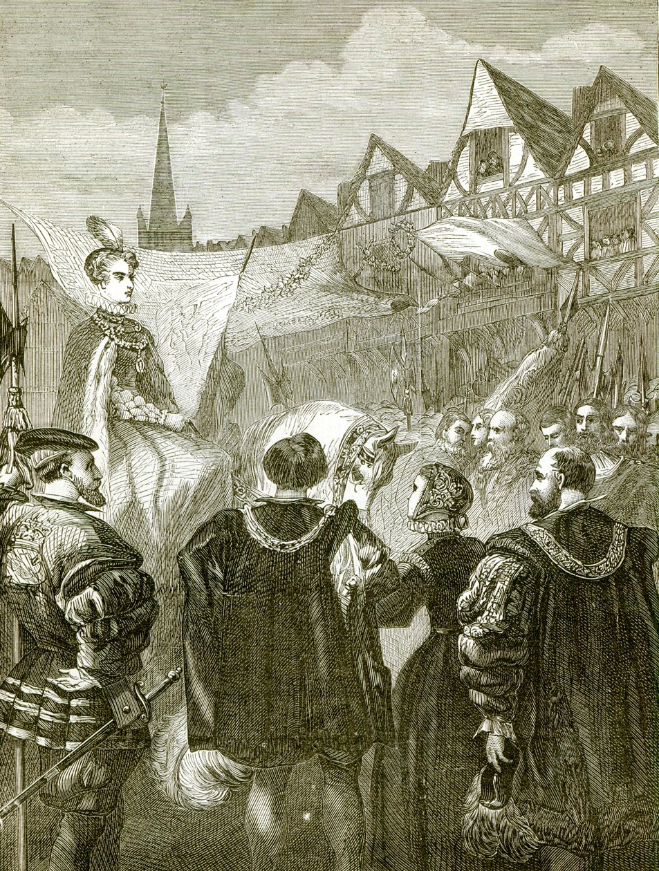 Erzsébet királynő belép Londonba alkotó: English School