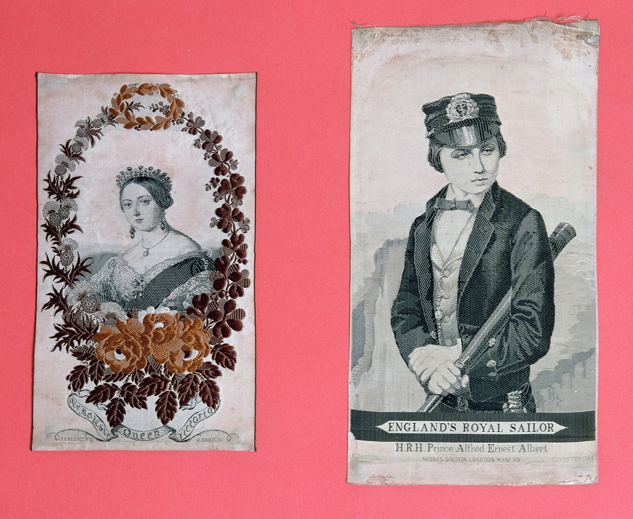 Viktória királynő és Albert herceg könyvjelzői (stevengraph) alkotó: English School