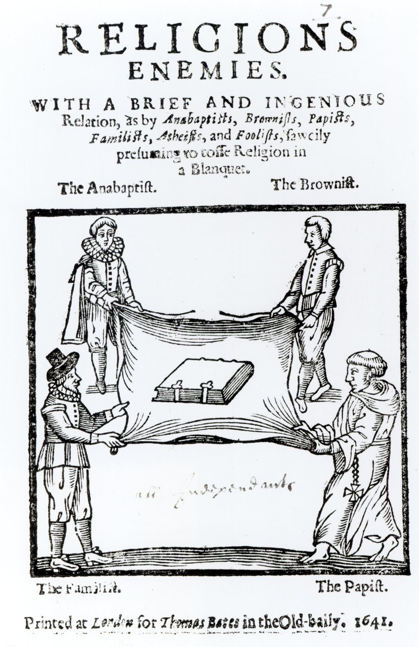 Vallások ellenségei, 1641 alkotó: English School