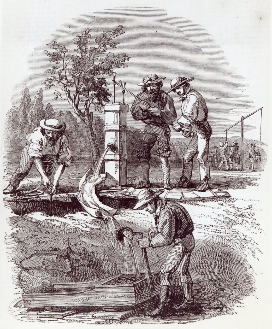 Folyómeder-igény a Turonon, a The Illustrated London News-ból, 1852. augusztus 21. alkotó: English School