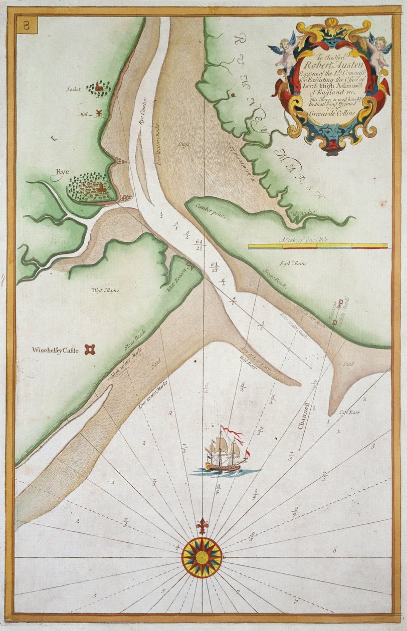 Rye és Winchelsea kastély (tinta papíron) alkotó: English School