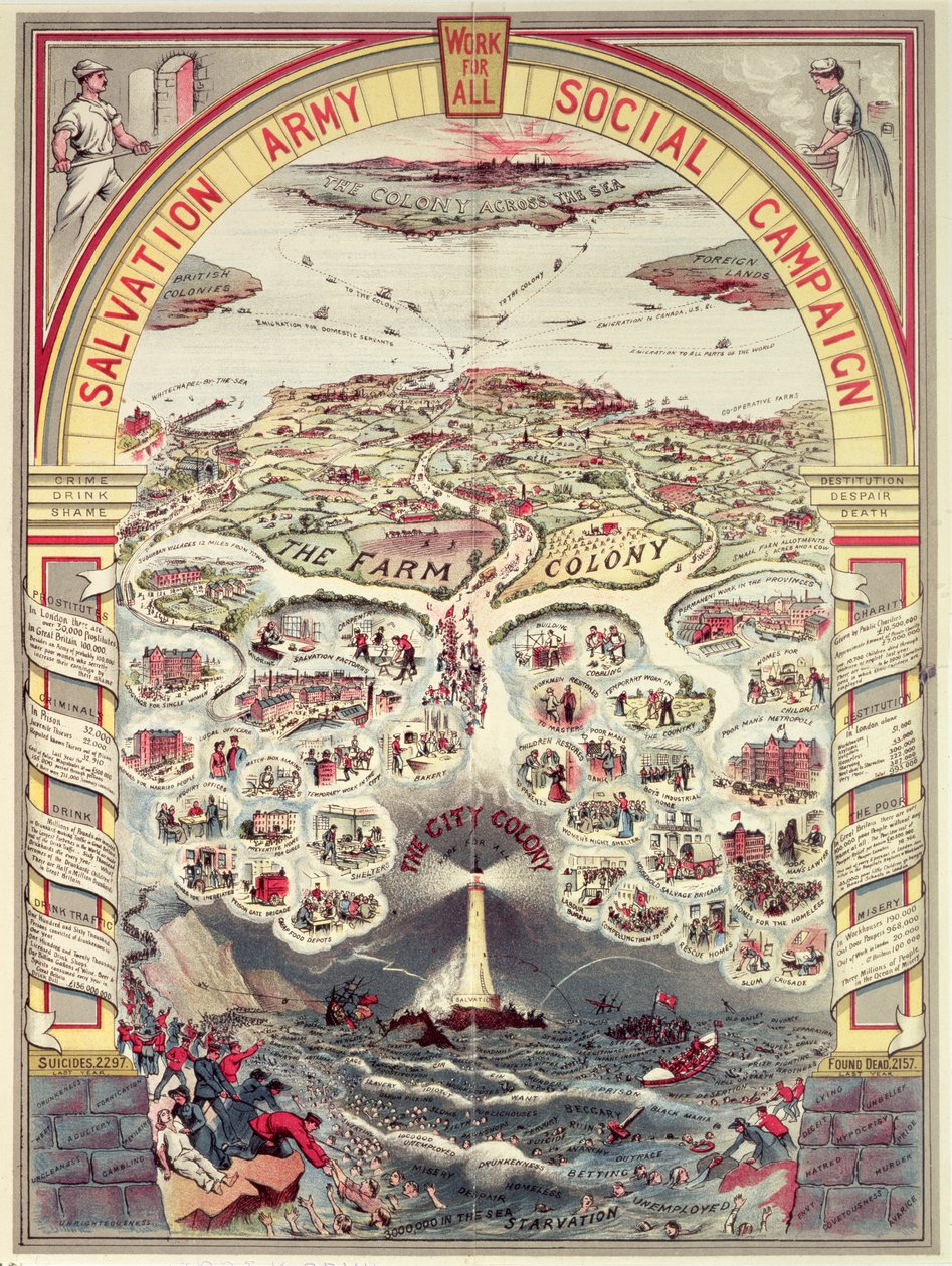Üdvhadsereg szociális kampány propagandaplakátja, London, 1910 körül (chromolitho) alkotó: English School