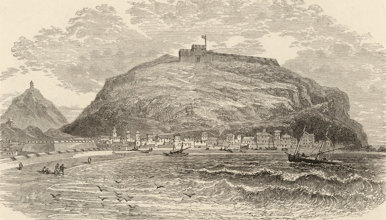 San Sebastian, Spanyolország, a "Spanish Pictures" illusztrációja, Samuel Manning tiszteletes alkotó: English School