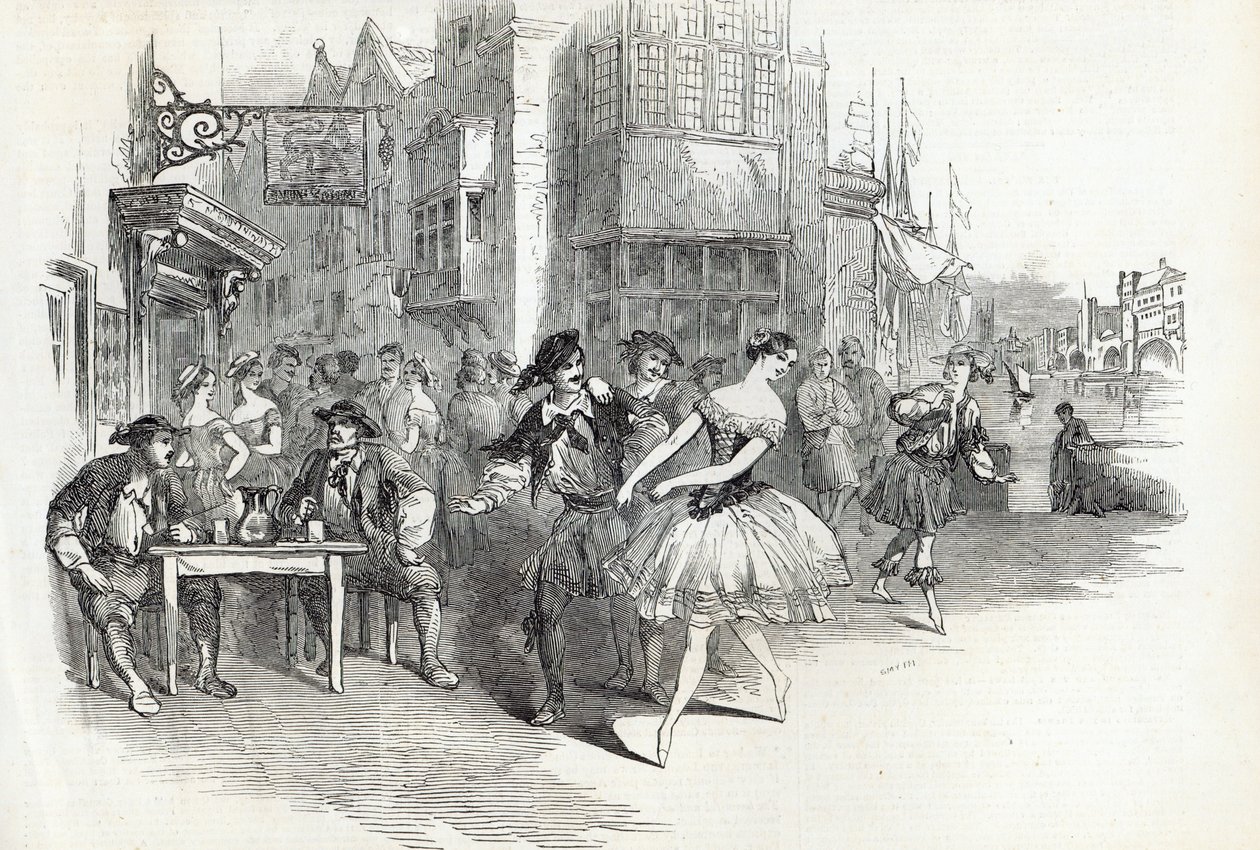 Jelenet a „The Wags of Wapping” új balettjéből a Drury-Lane Theatre-ben, a The Illustrated London News-ból, 1846. november 21. alkotó: English School