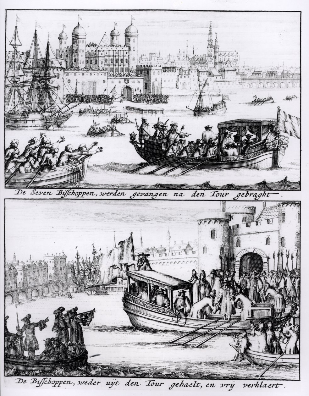 Hét püspök megy a toronyba, 1688 alkotó: English School