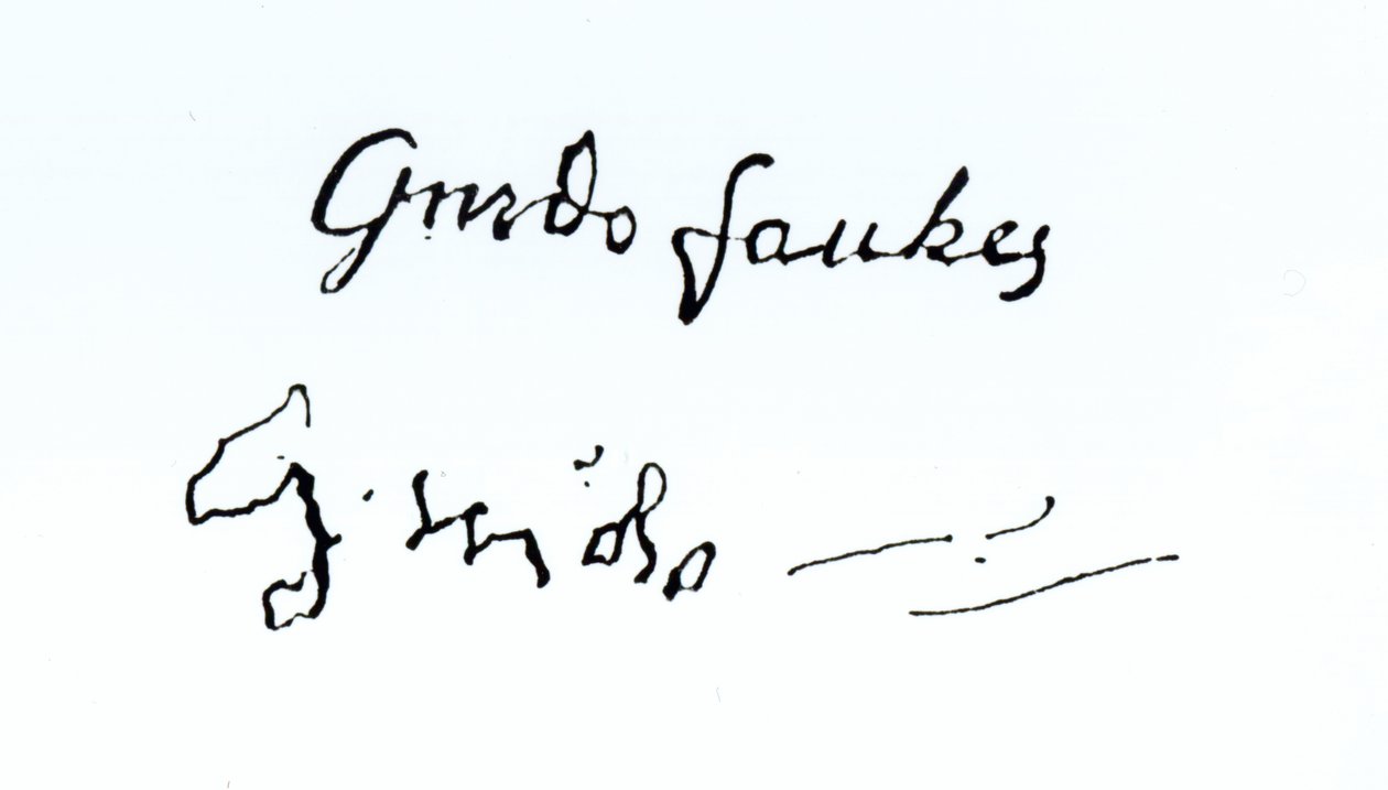 Guy Fawkes (1570-1606) aláírása alkotó: English School