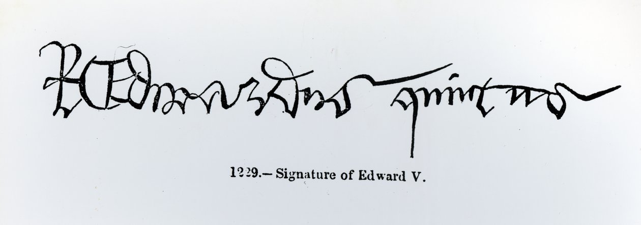 V. Edward király aláírása (1470-83) alkotó: English School