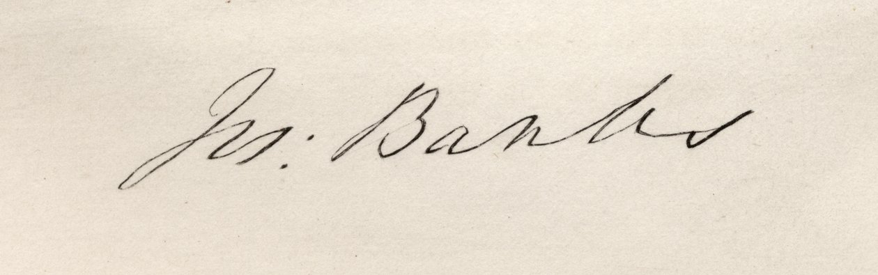 Sir Joseph Banks (1743-1820) Banks báró aláírása alkotó: English School