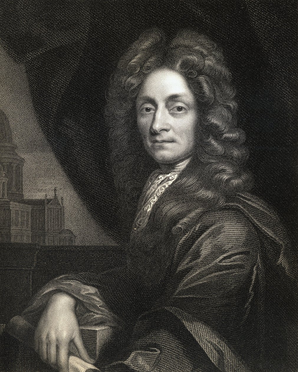 Sir Christopher Wren (1632-1723) az 1833-ban megjelent „Arcképek galériájából” alkotó: English School