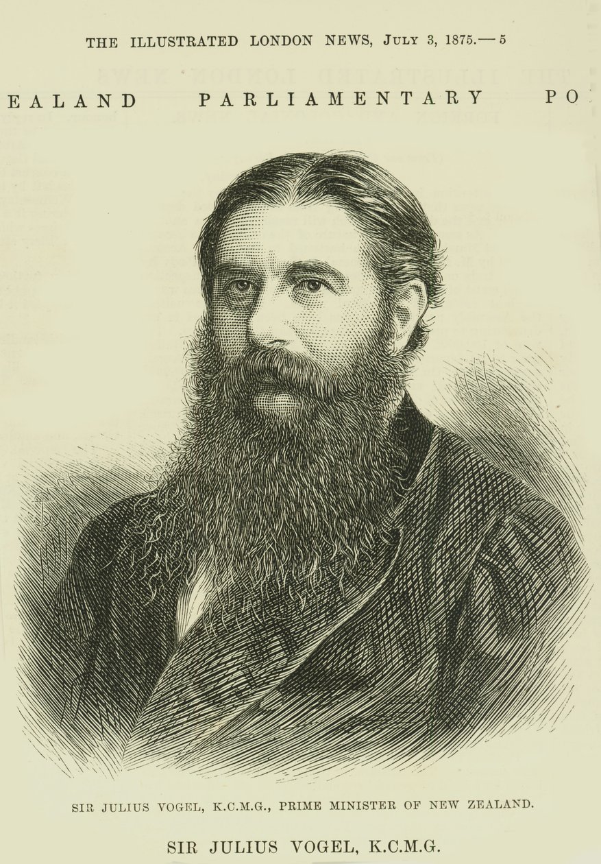 Sir Julius Vogel, KCMG (1835-99) a The Illustrated London News-ból, 1875. július 3. alkotó: English School