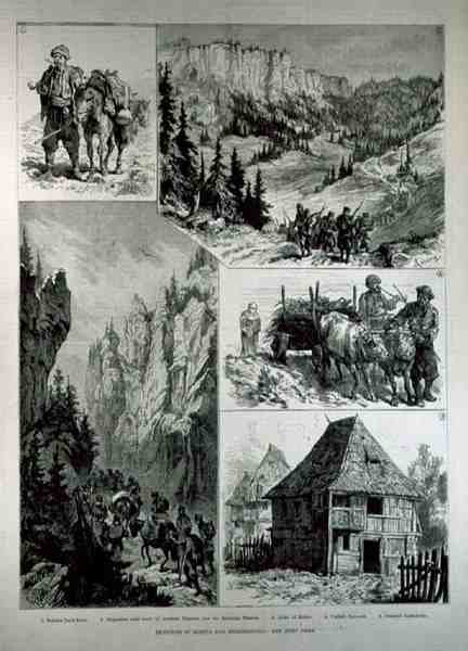 Vázlatok Bosznia-Hercegovinában, a The Illustrated London Newsból, 1882. február 18. alkotó: English School