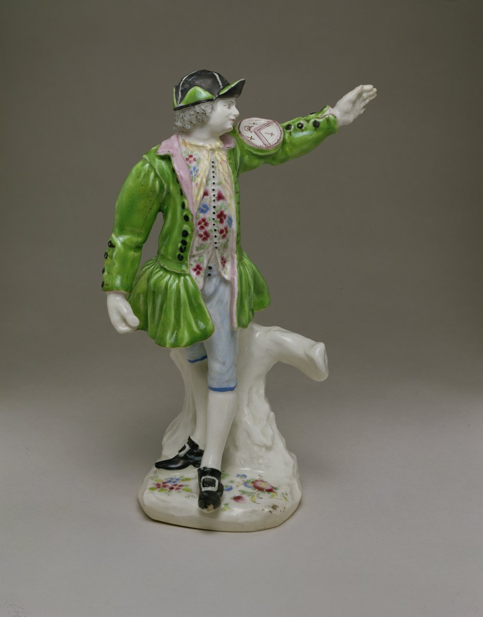 Temze víziember puha paszta zománcokkal festett figurája, 1753-55 körül (kerámia) alkotó: English School