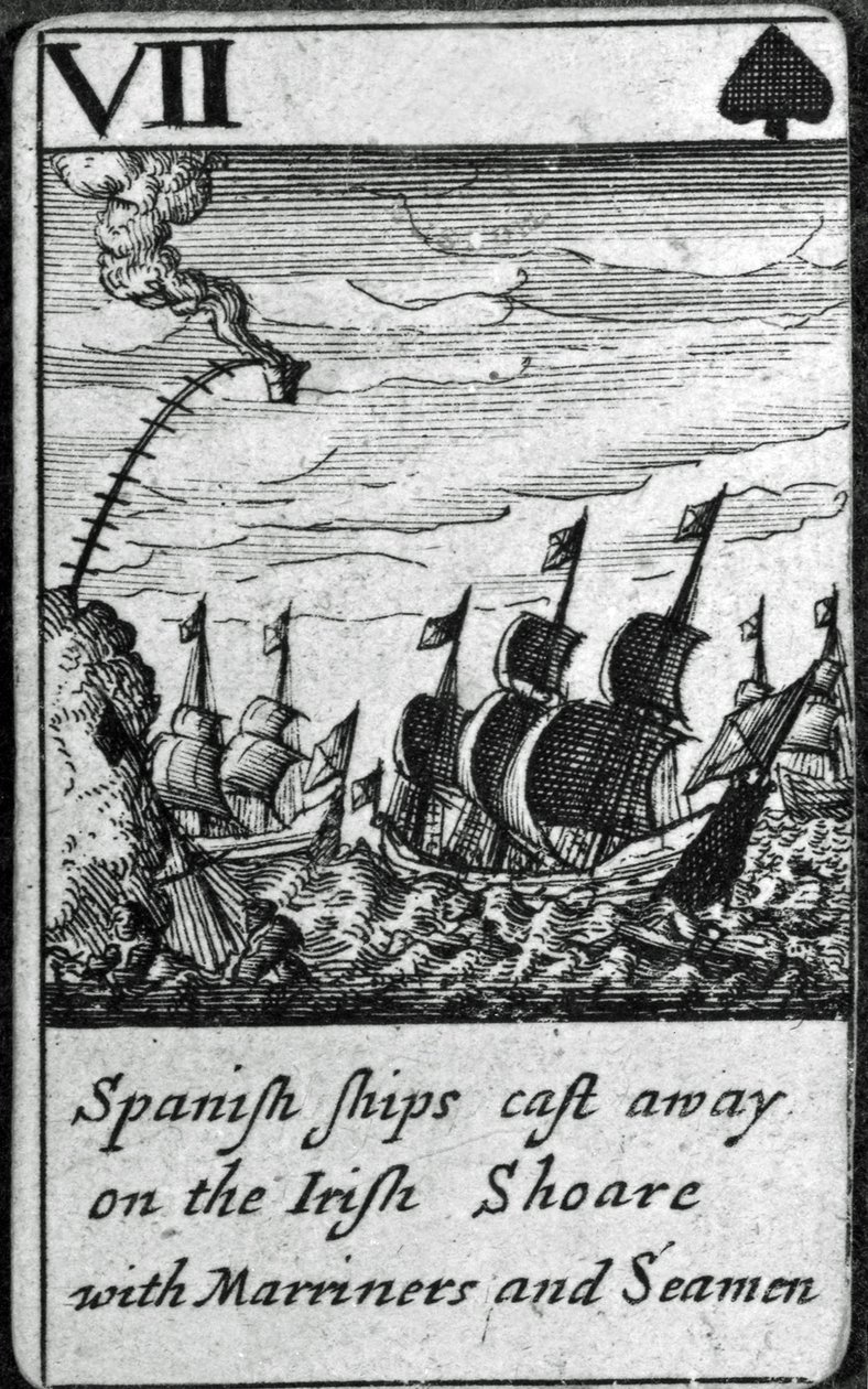 Elvetett spanyol hajók. VII of Spades egy csomag játékkártya alkotó: English School