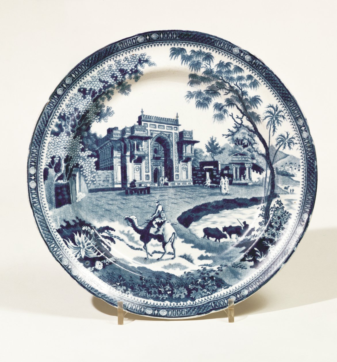 Spode kék-fehér tányér, 1815 körül (cserép) alkotó: English School