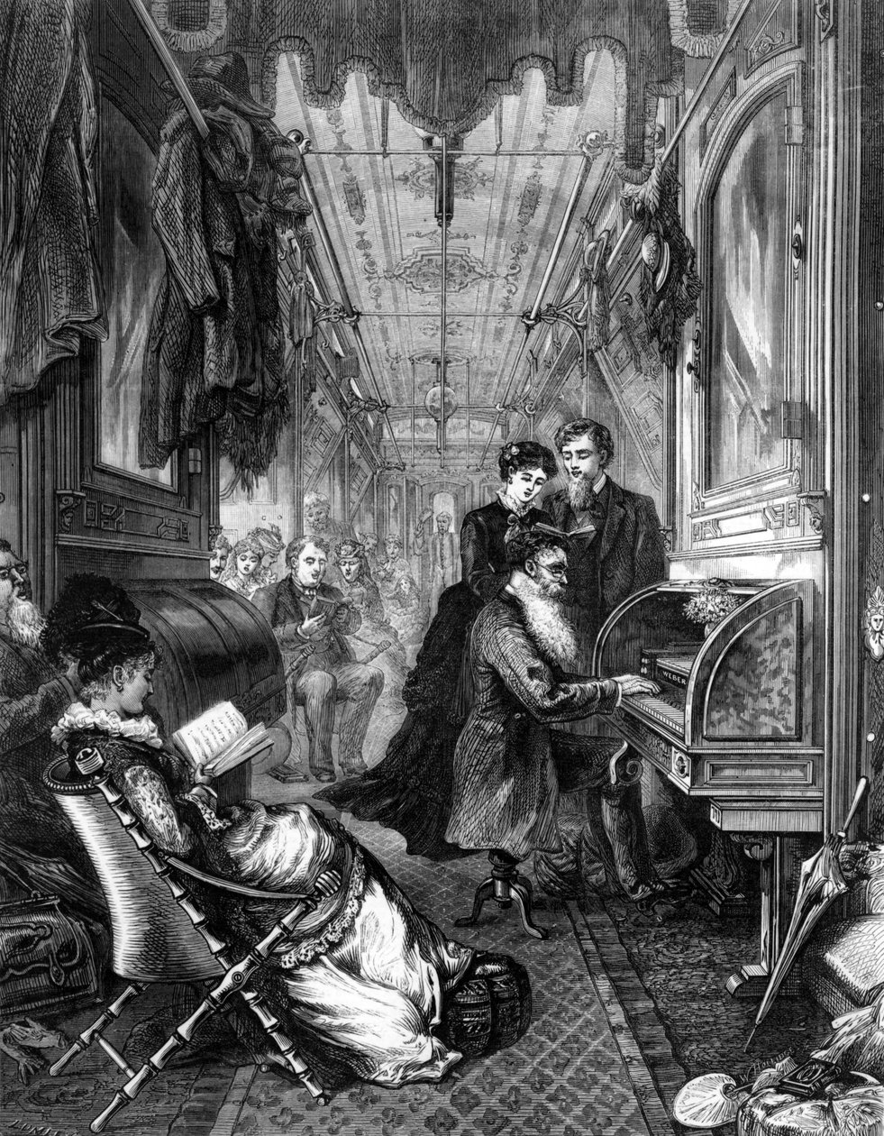 Vasárnap a Union Pacific Railway-n, 1875 alkotó: English School
