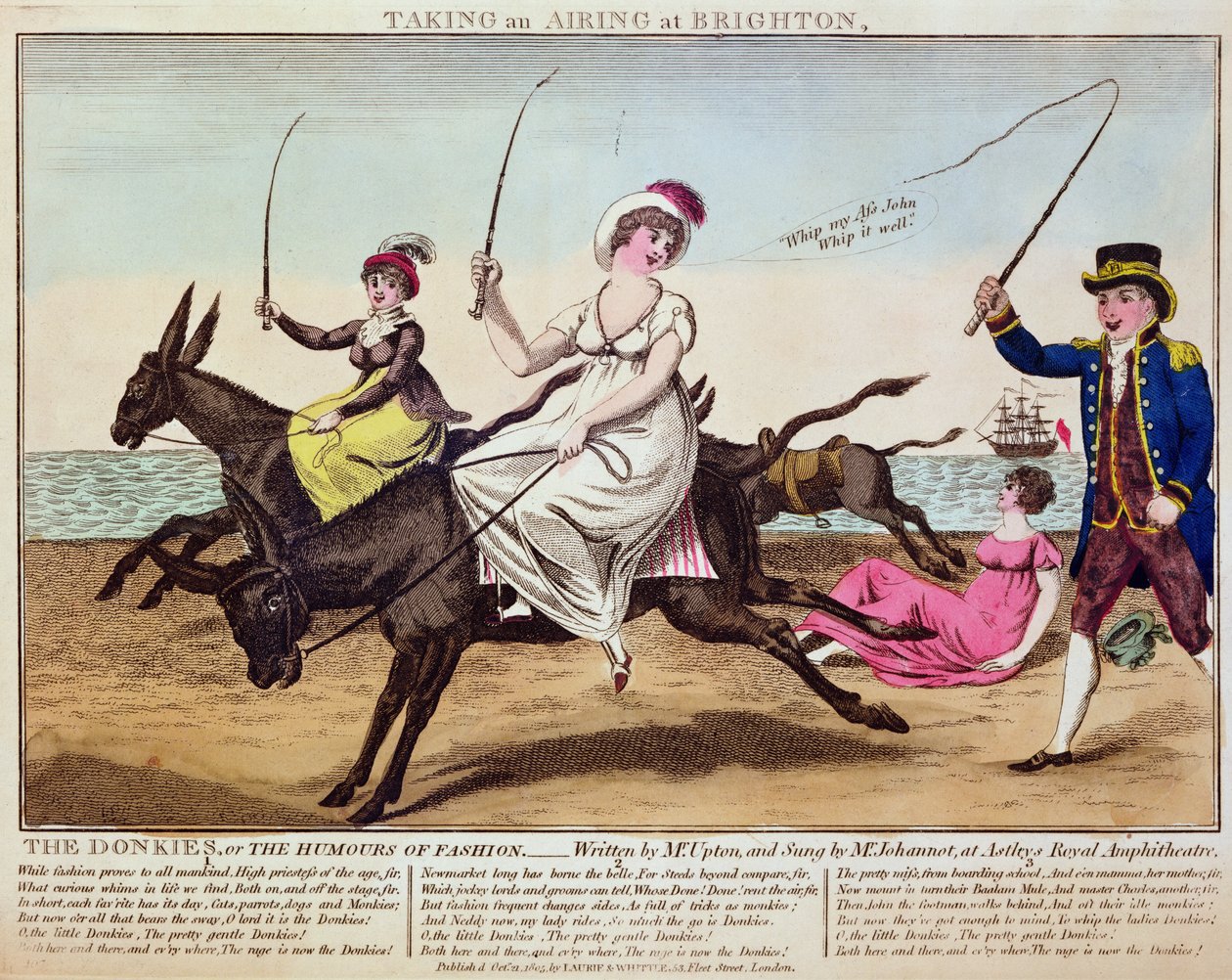 Levetítés Brightonban, 1805 (színes rézkarc) alkotó: English School