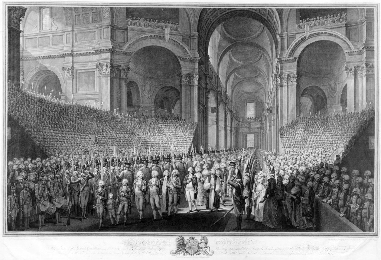 Hálaadás a Szent Pál-székesegyházban, III. György király felépülésének ünneplése, 1789. április 23. alkotó: English School