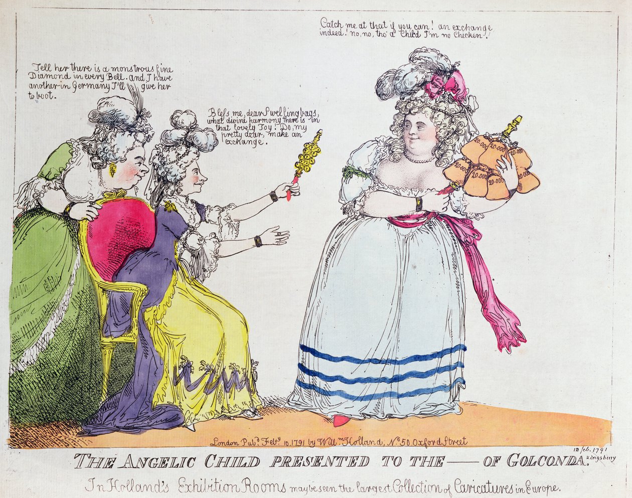 A Golconda -----nak bemutatott angyali gyermek, 1791 (kézzel színezett metszet) alkotó: English School