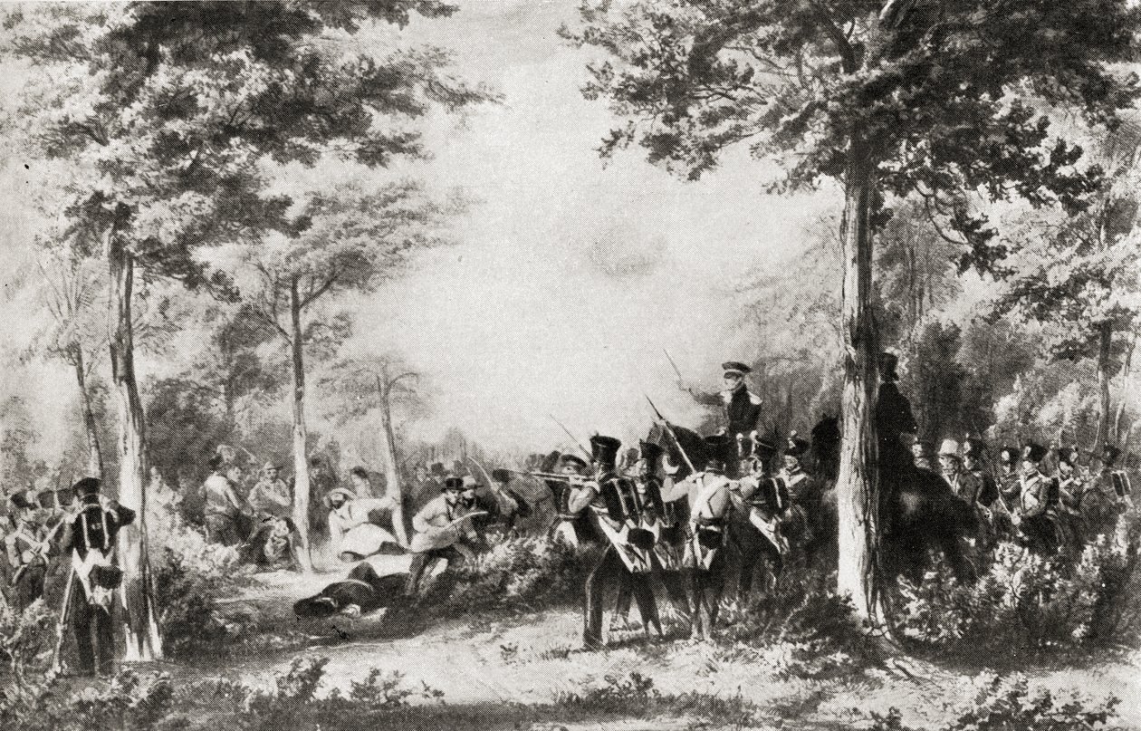 A Bossenden Wood-i csata 1838-ban alkotó: English School