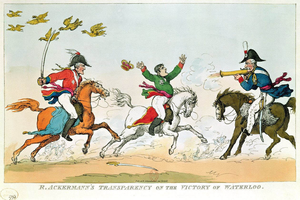 A waterlooi csata, 1815. június 18., kiadó: Ackermann, 1815-20 alkotó: English School