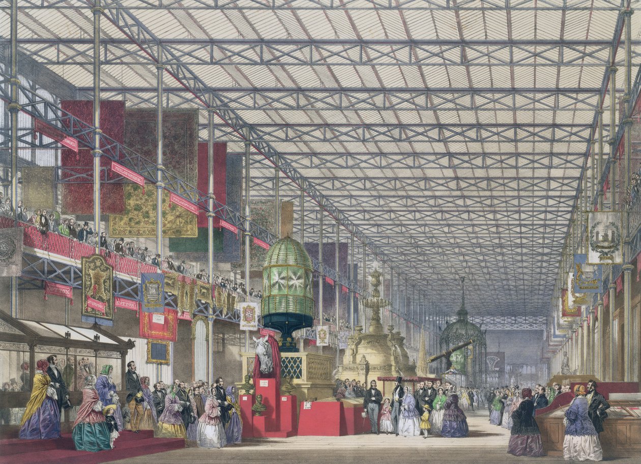 The British Nave of the Great Exhibition, 1851 (színes litho) alkotó: English School