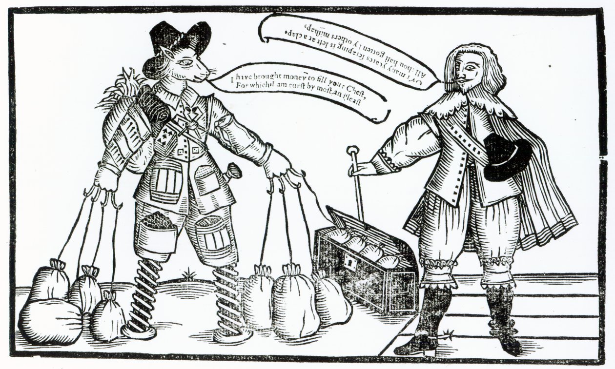 „M, Tenter-hooke, a kivetítő és Sir Thomas Dodger, a szabadalmazott panasza” 1641-ben jelent meg. alkotó: English School