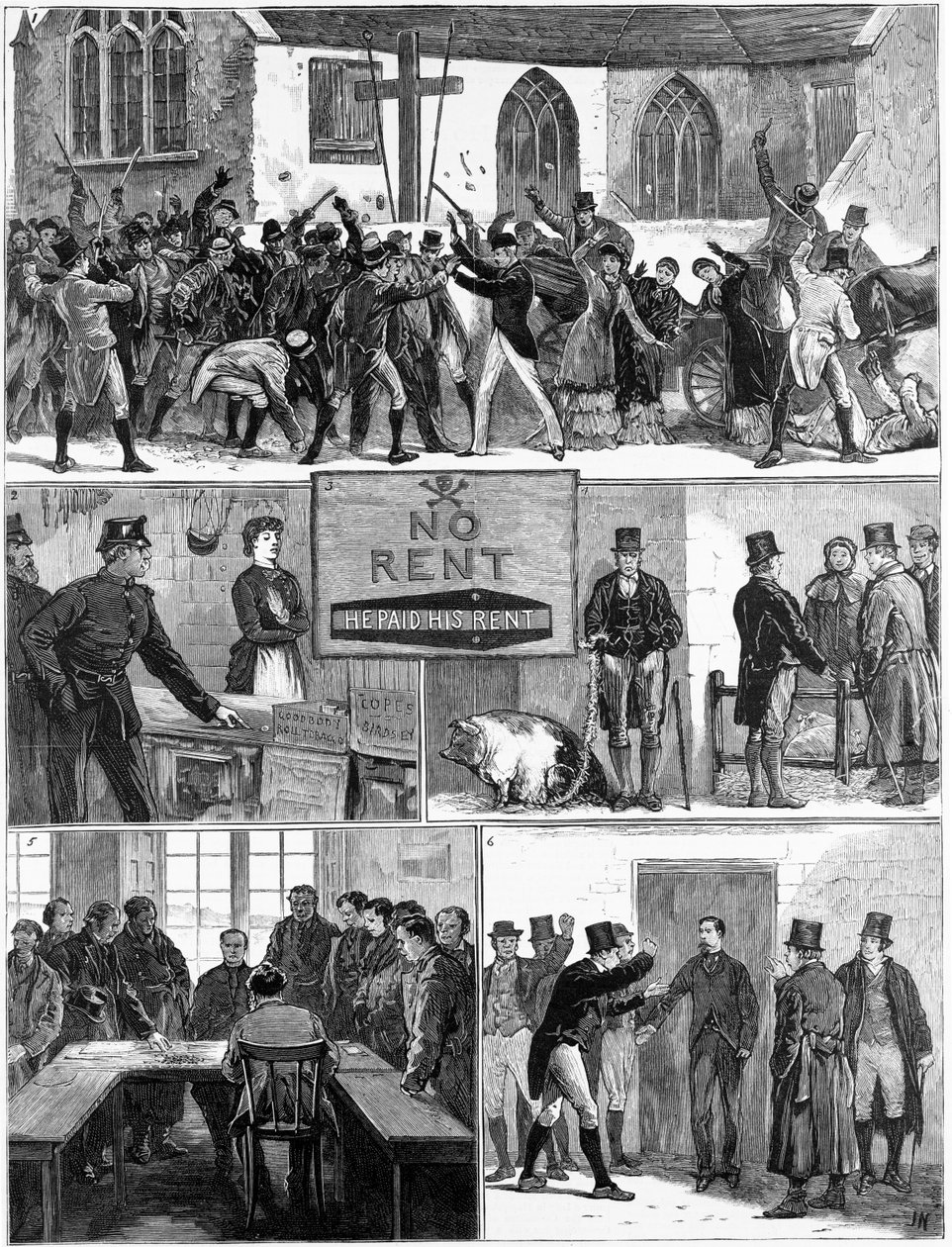 The Conditions of Ireland, illusztráció a „The Graphic”-ból, megjelent 1881. december 24-én alkotó: English School