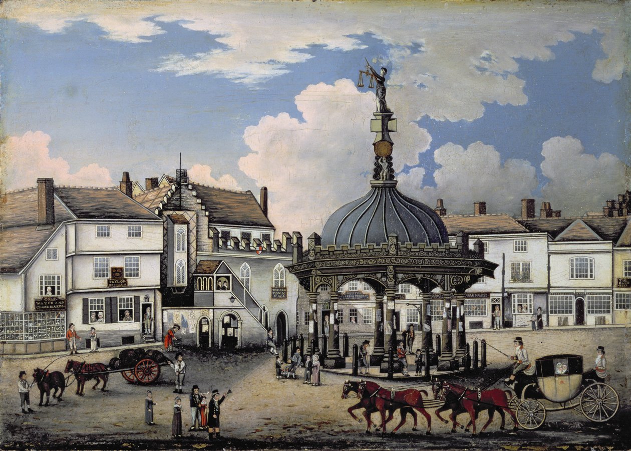 The Cornhill, Ipswich, 1800 körül (tábla) alkotó: English School