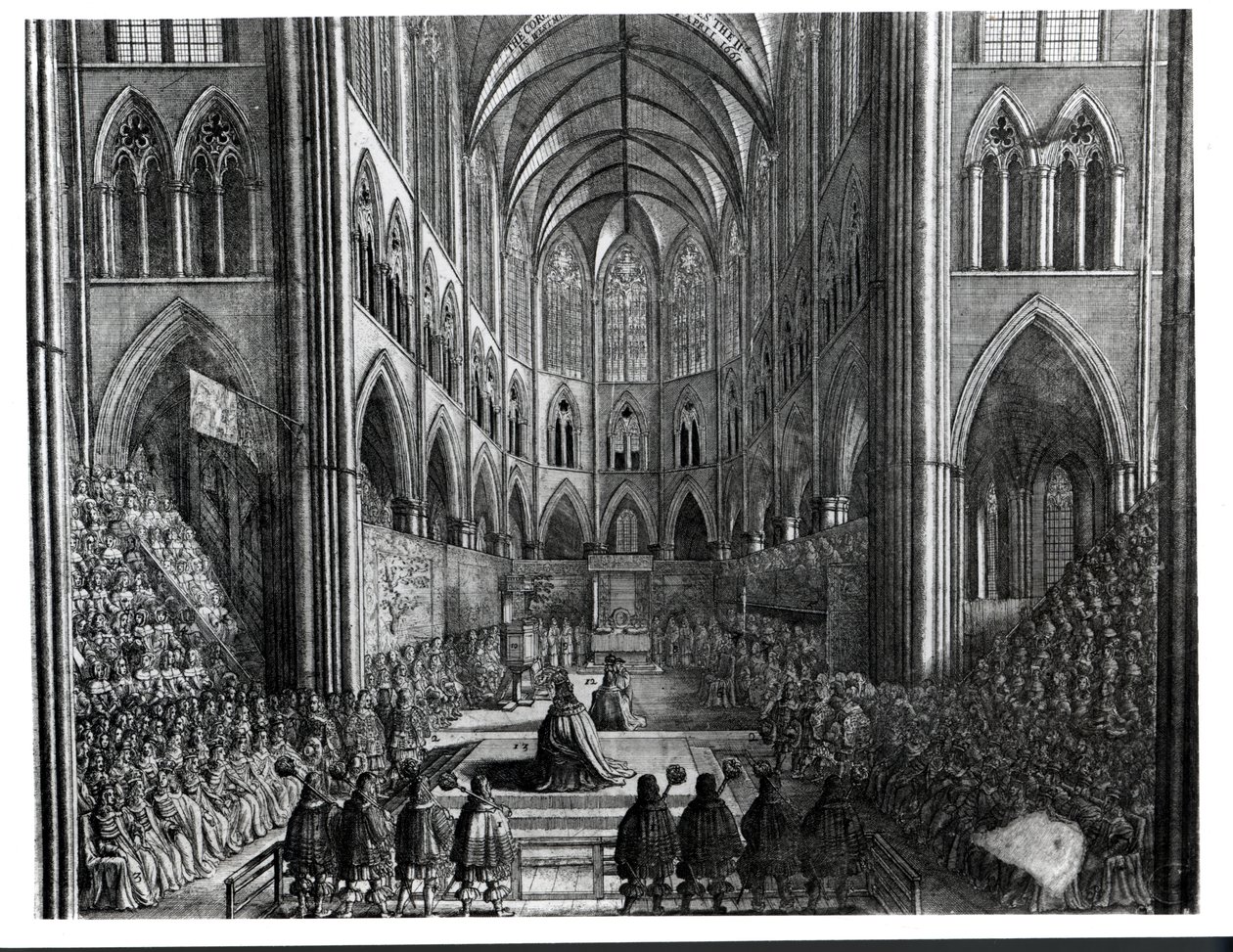 Károly koronázása a Westminster Abbeyben, 1661. április 23 alkotó: English School