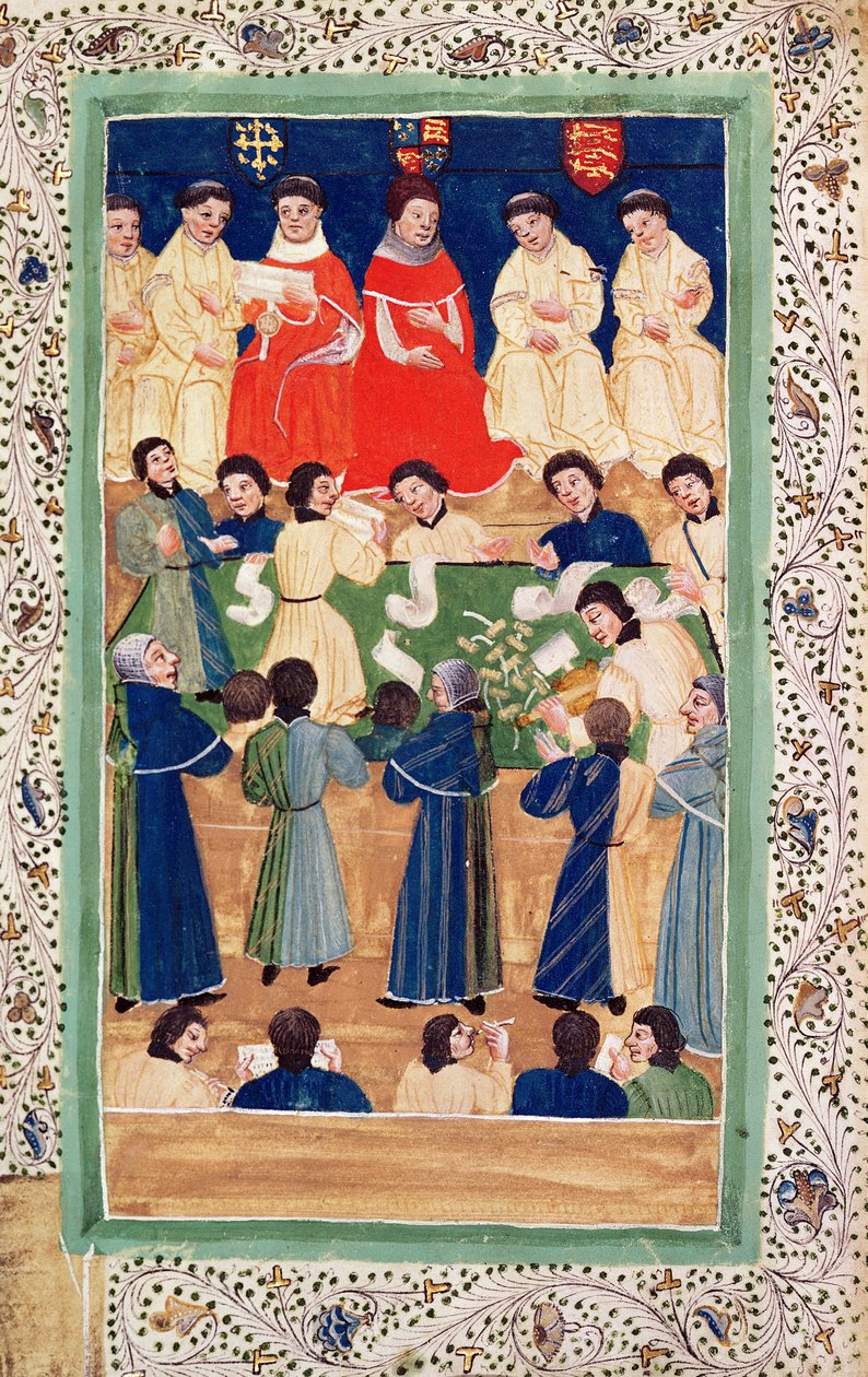 The Court of Chancery, c. 1460 (megvilágítás pergamen) alkotó: English School