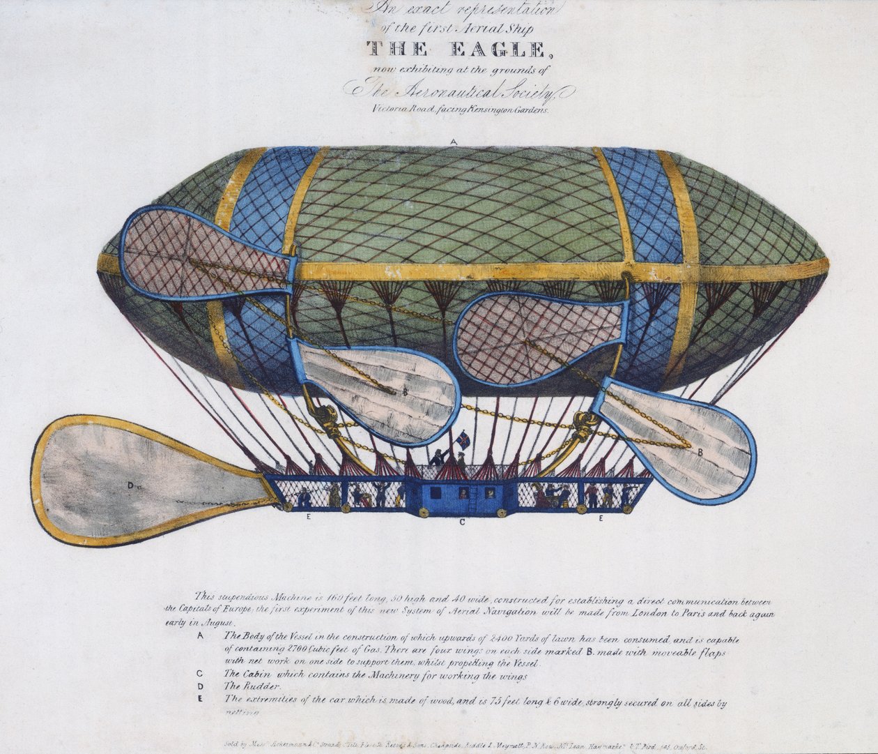 The Eagle Airship, kiadó: Ackermann & Co., London, 1834 alkotó: English School