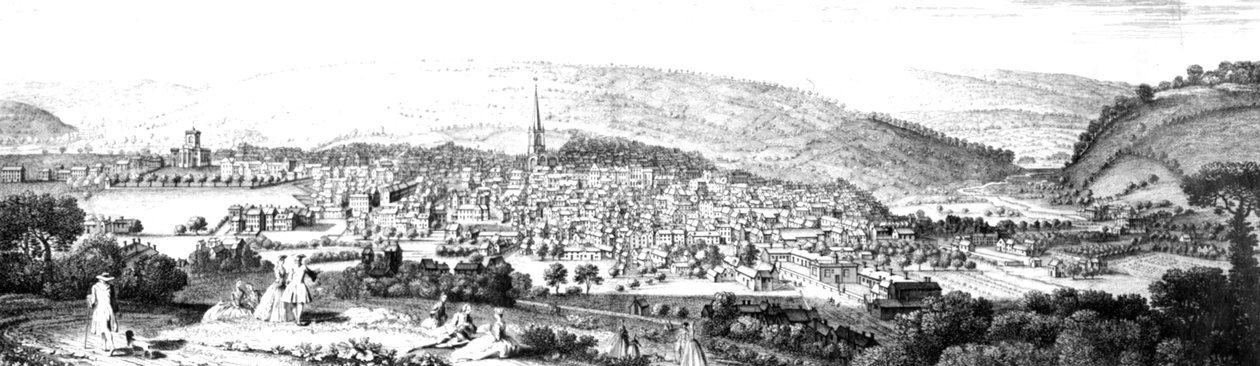 The East Prospect of Sheffield, York megyében, 1745 alkotó: English School