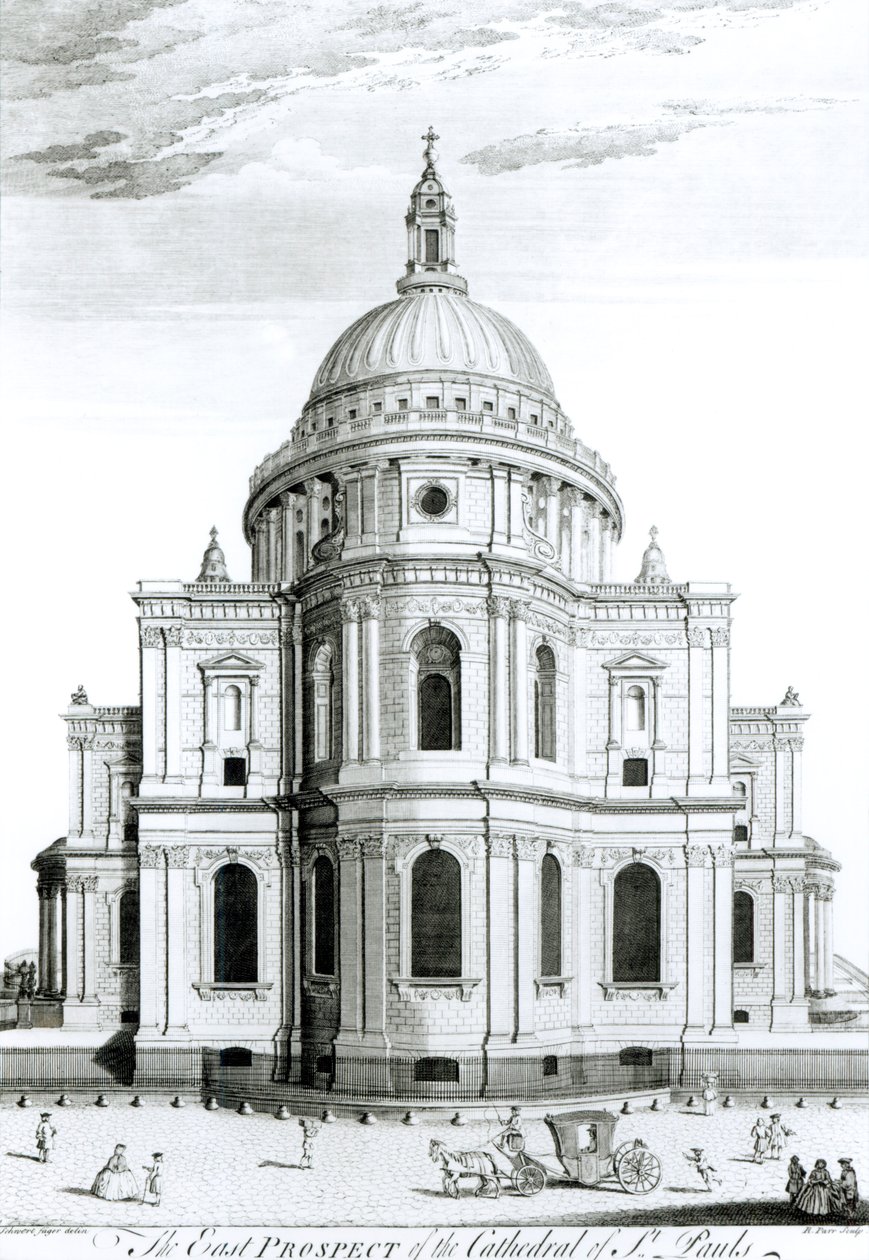 A Szent Pál-székesegyház keleti kilátója, R. Parr metszete (1723-50) alkotó: English School