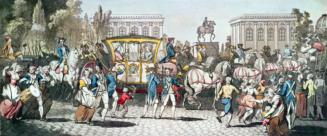XVI. Lajos (1754-93) beutazása Párizsba, 1789. október 6. alkotó: English School