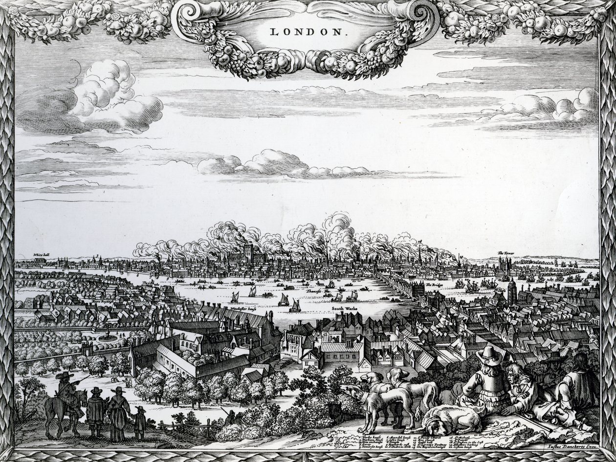 A londoni nagy tűzvész, Justus Danckerts metszete, 1670-90-es évek alkotó: English School