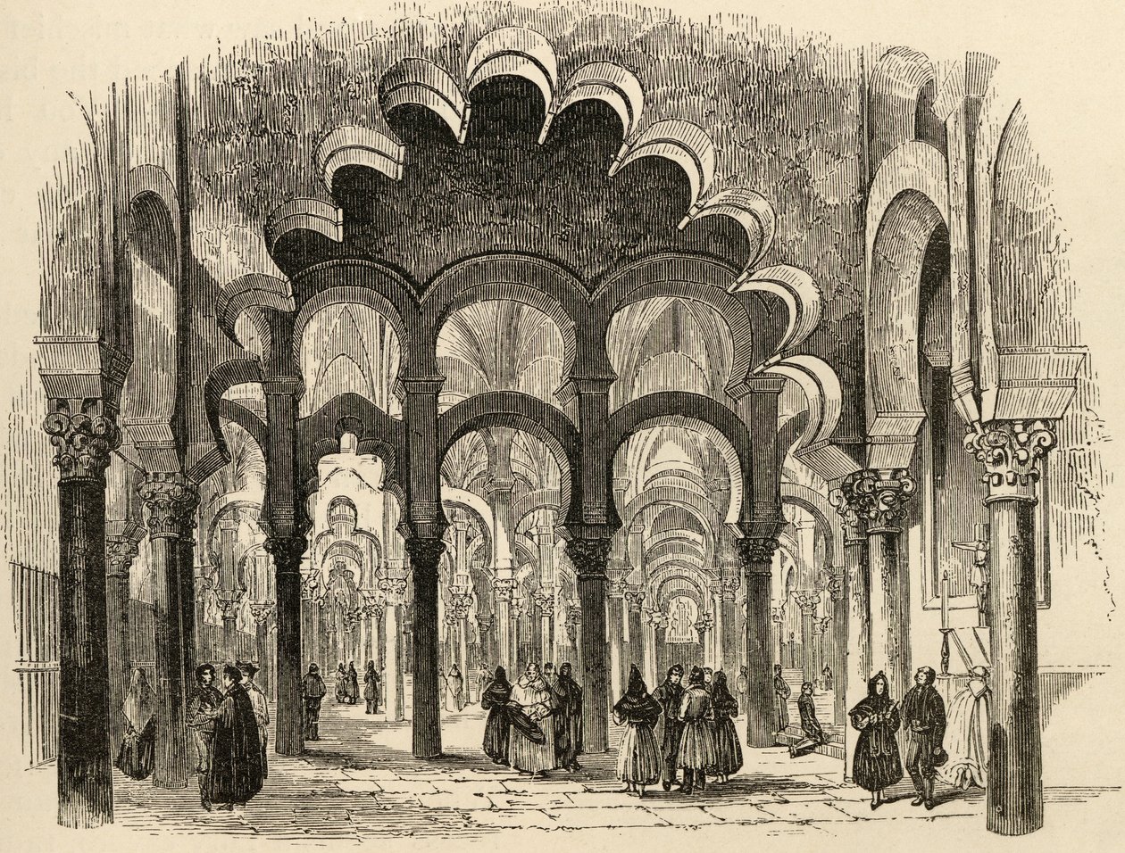 A Nagy Mecset, Cordoba, Samuel Manning tiszteletes illusztrációja a Spanyol képekből alkotó: English School
