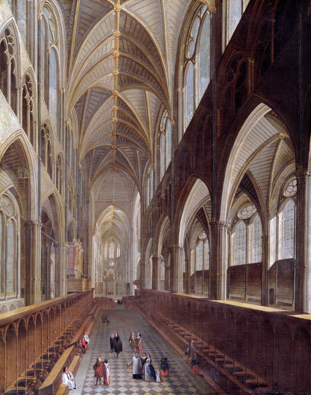 A Westminster Abbey belseje, 1714 körül alkotó: English School