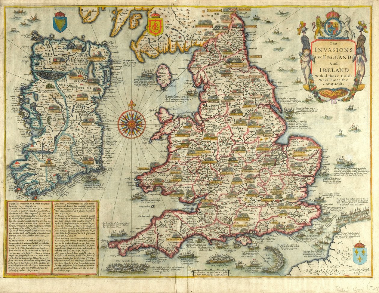 Anglia és Írország inváziói a hódítás óta vívott polgárháborúikkal együtt, 1627 körül alkotó: English School