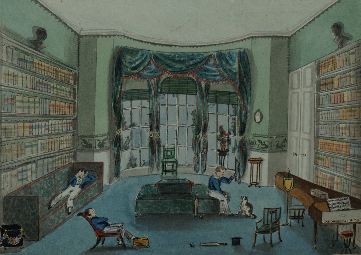 The Library, 1820 körül, Battersea Rise alkotó: English School