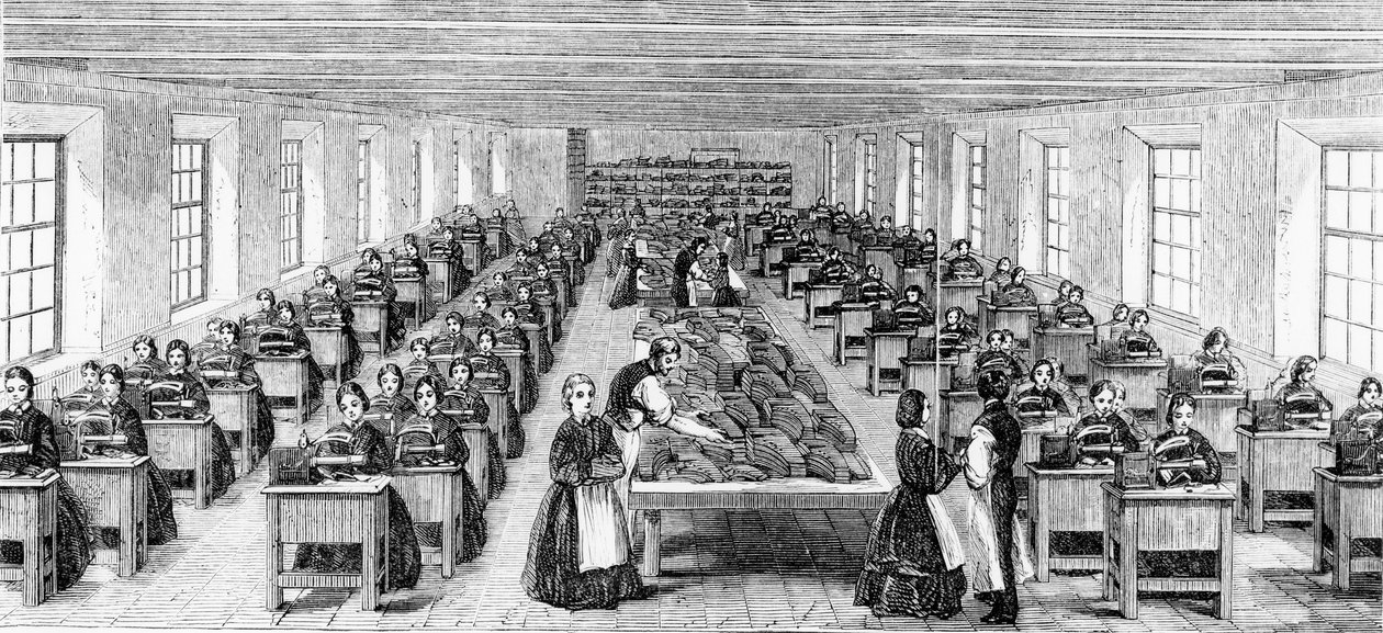 The Machine-room at Somervell Brothers, Netherfield, Kendal, illusztráció a „Exhibition London 1862 – Illustrated Catalogue”, 1862 alkotó: English School