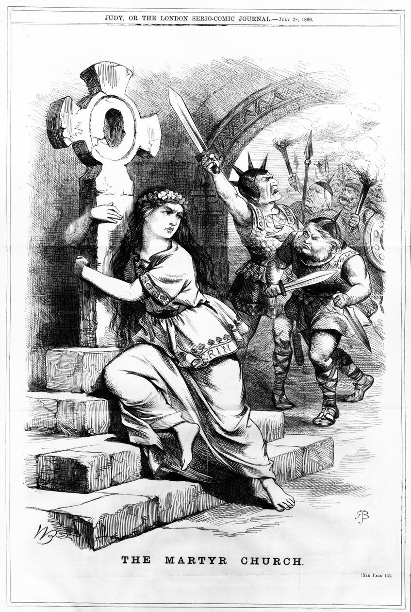 The Martyr Church, illusztráció a „Judy, avagy a London Serio-Comic Journal”-ból, 1869. július 28. alkotó: English School