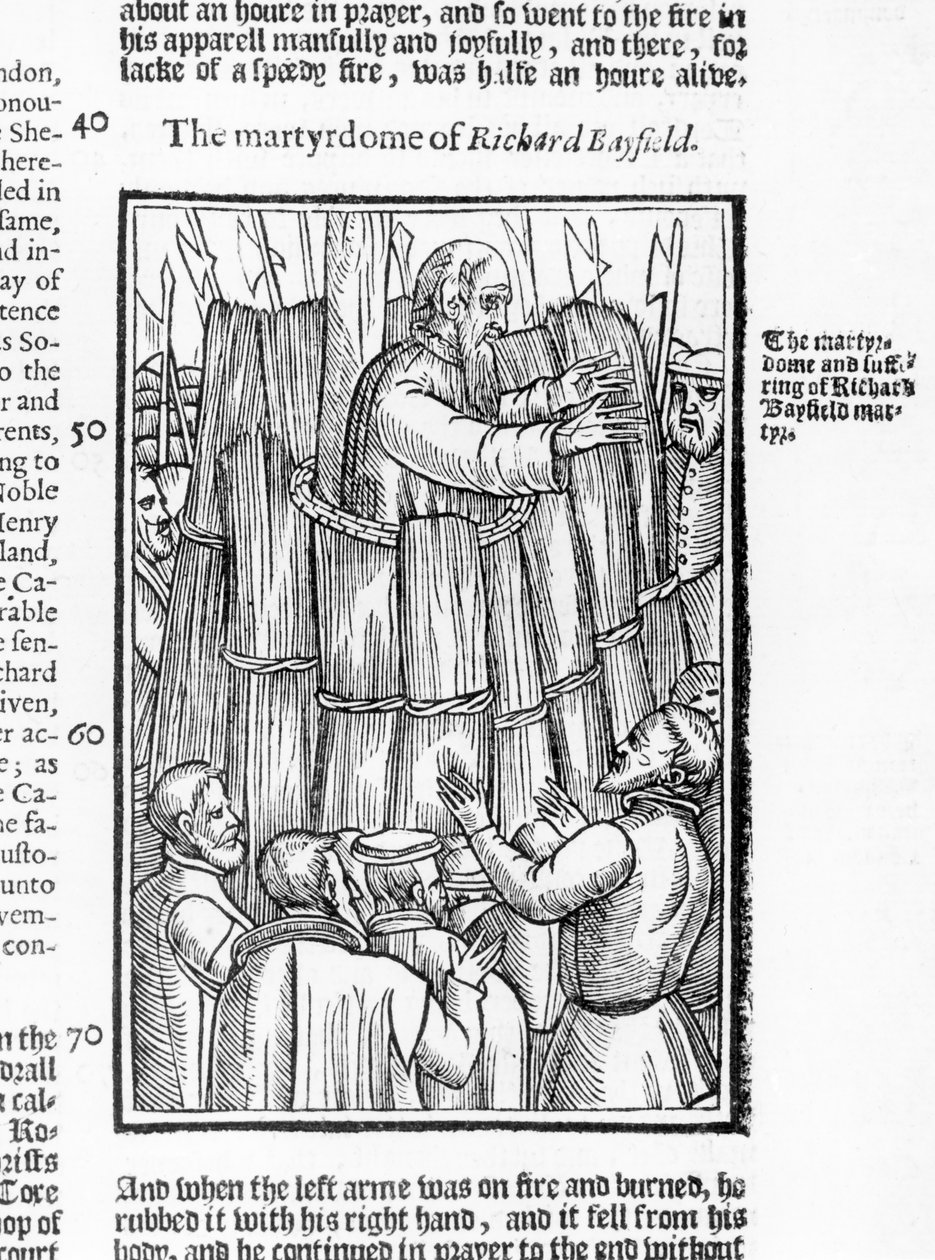 Richard Bayfield (1531) mártíromsága John Foxe (1516-87) "Acts and Monuments" című művéből (1563) 1563 alkotó: English School