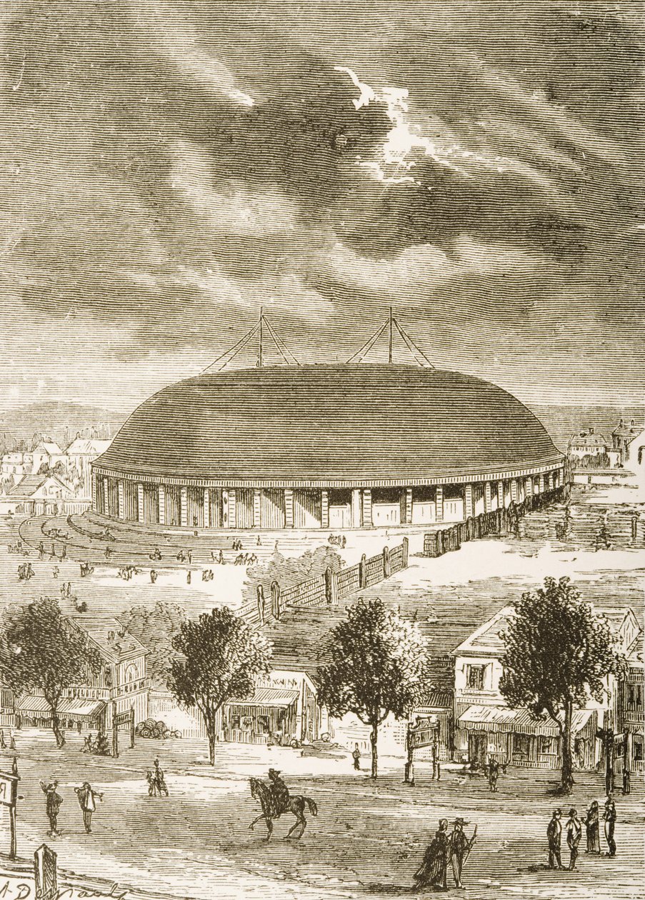 A Mormon Tabernákulum, 1870 körül, az „American Pictures”-ből, a The Religious Tract Society, 1876 alkotó: English School