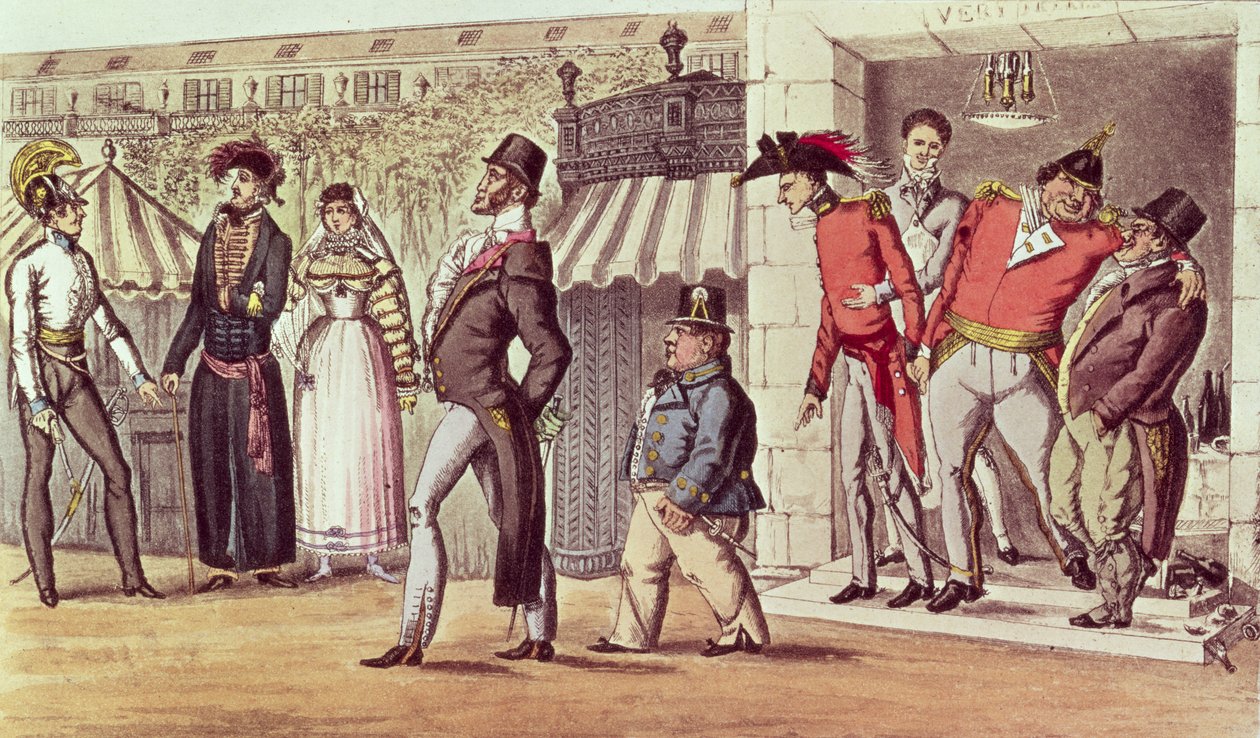 Párizs megszállása, 1814. Angol látogatók a Palais Royalban alkotó: English School