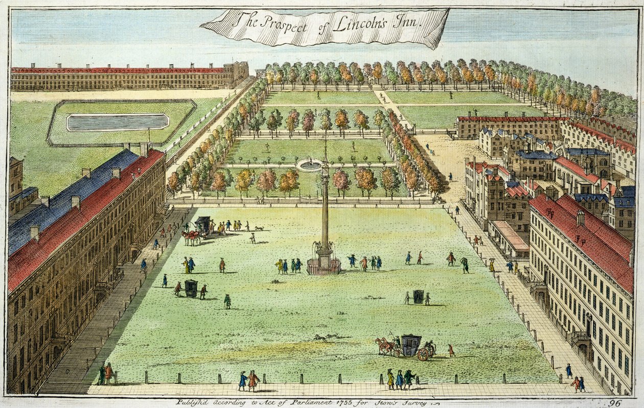 The Prospect of Lincolns Inn, Stows Survey of London, pub. 1755 alkotó: English School
